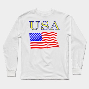 USA Flag Long Sleeve T-Shirt